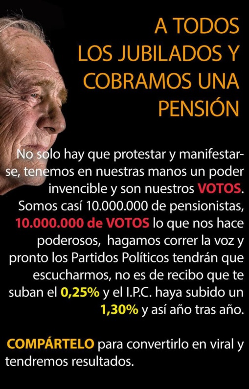 Una de las imágenes de la protesta de los pensionistas en Internet Una de las imágenes de la protesta de los pensionistas en Internet