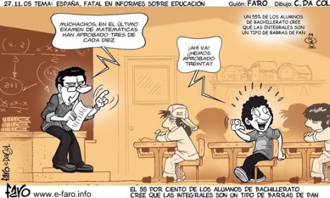 Enseñanza de las matemáticas en España (Humor trágico de fin de semana)