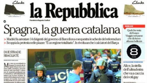 Cierta prensa internacional ya especula con la "guerra catalana" Cierta prensa internacional ya especula con la "guerra catalana"