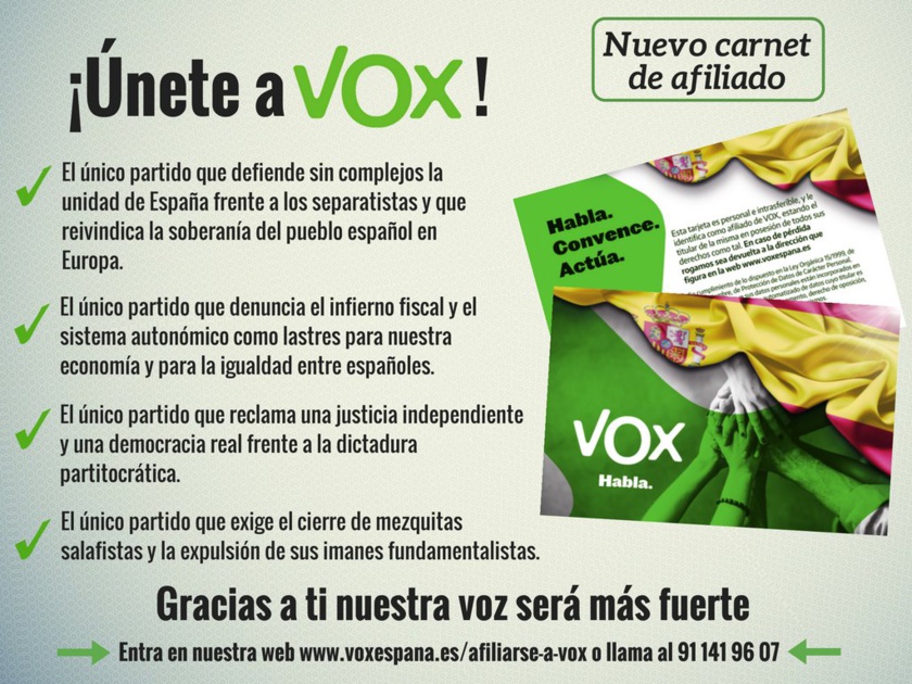 VOX es el único partido que emite en la misma frecuencia que los demócratas españoles VOX es el único partido que emite en la misma frecuencia que los demócratas españoles