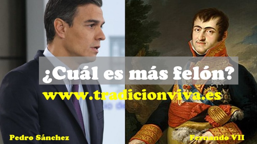 Una de las imágenes de Internet que vincula a Sánchez con Fernando VII Una de las imágenes de Internet que vincula a Sánchez con Fernando VII