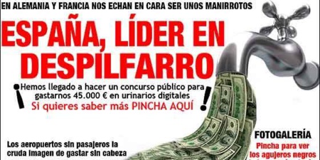 Una de las miles de imágenes que inundan las redes denunciando el despilfarro español Una de las miles de imágenes que inundan las redes denunciando el despilfarro español