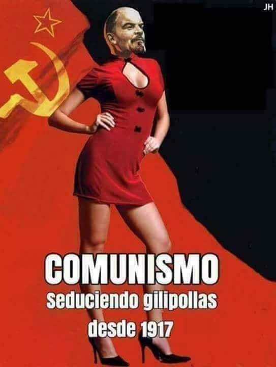 Uno de los memes que circulan por Internet denunciando el avance de España hacia el comunismo, de la mano de Pedro Sánchez y Pablo Iglesias