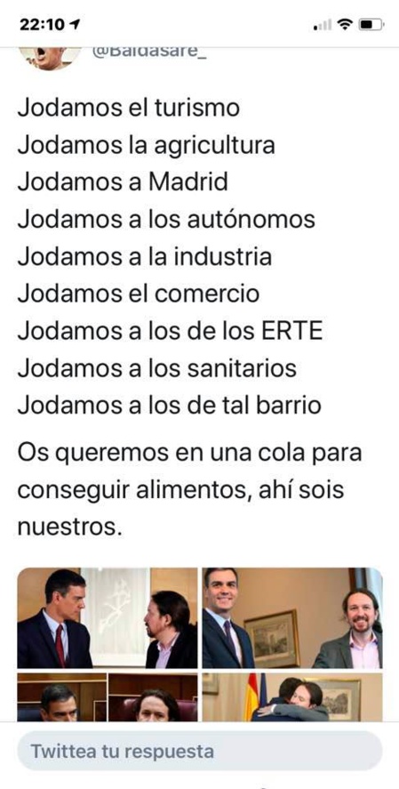 Imagen que circula por internet, de forma viral, denunciando la destrucción de la economía española Imagen que circula por internet, de forma viral, denunciando la destrucción de la economía española