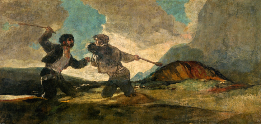 El cuadro de Goya "Duelo a garrotazos" es la mejor representación de las dos españas, siempre enfrentadas y restanto fuerza y grandeza a nuestra nación