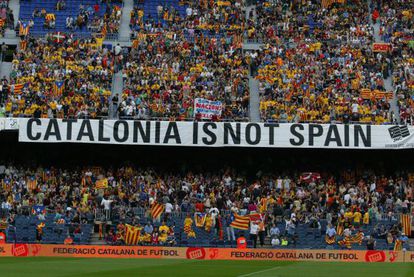 Hasta los estadios de fútbol se emplan para potenciar el odio a España, mientras que el gobierno de Sánchez sigue regalando dinero y privilegios al independentismo.