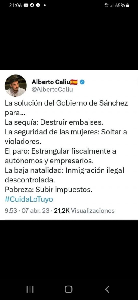 El gobierno aplica soluciones equivocadas y medidas para destruir España El gobierno aplica soluciones equivocadas y medidas para destruir España