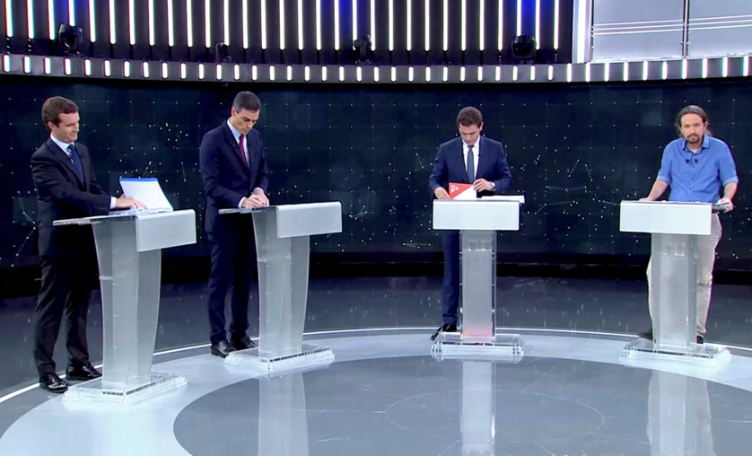 Debate electoral de 2019, todos contra todos, el que entonces quería Sánchez y ahora rechaza Debate electoral de 2019, todos contra todos, el que entonces quería Sánchez y ahora rechaza