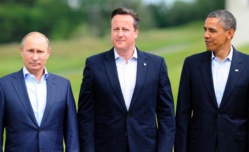 Putin, Cameron y Obama Putin, Cameron y Obama