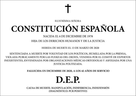 Uno de los numerosos mensajes que hablan del fracaso de la Constitución Española de 1978, madrina de mediocres, curruptos y canallas en el poder