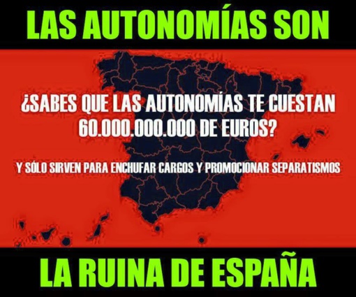 Uno de los muchos memes anti autonomías que circulan por España