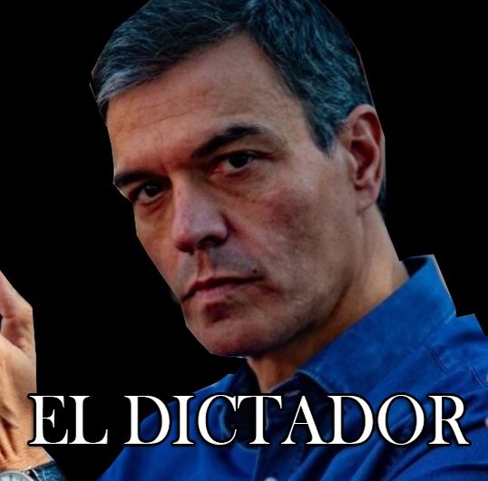 La imagen circula intensamente por internet y es una denuncia a Pedro Sánchez por sus rasgos dictatoriales