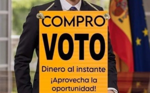 Una de las miles de imágenes que circulan por las redes de España contra la corrupción del sanchismo en vísperas de las elecciones de mayo del 2023.