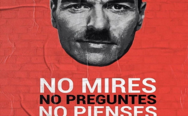imagen de un Sánchez semejante a Hitler que circula por Internet en España